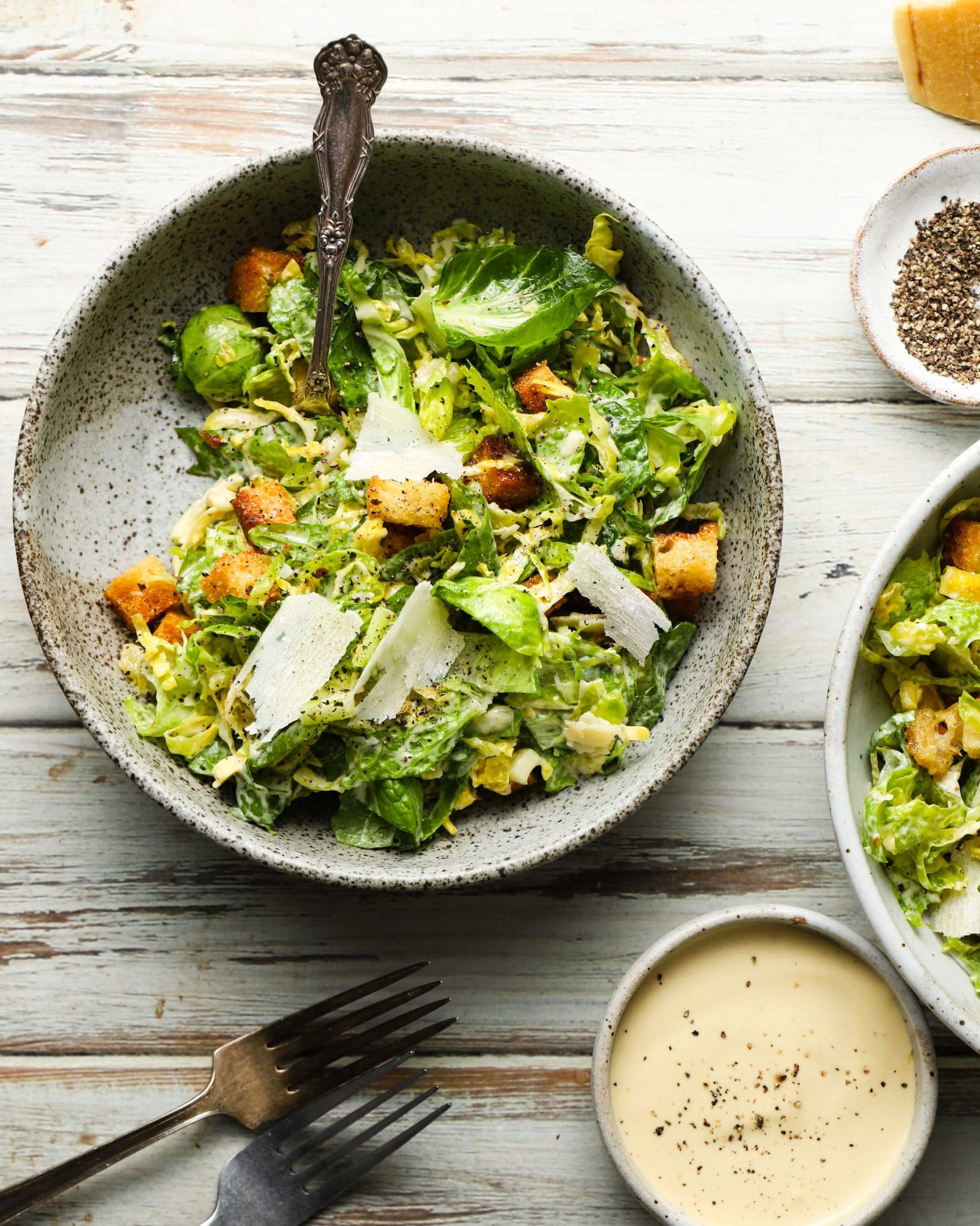 Little Gem Caesar Salad with Panko Breadcrumbs