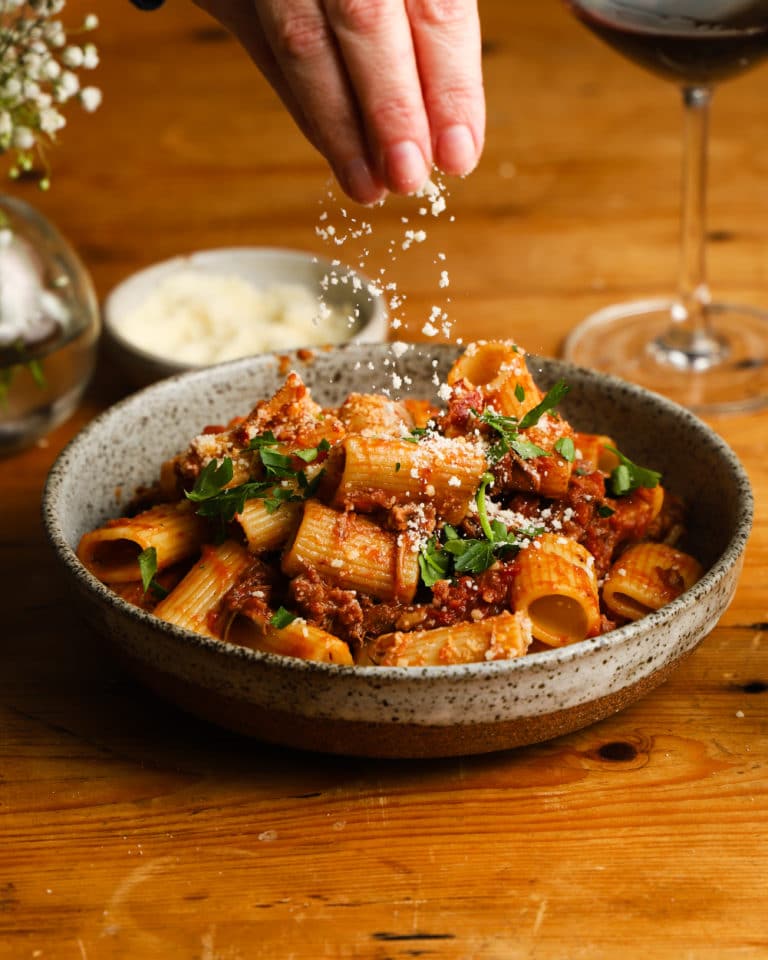 Braised Lamb Ragu Rigatoni | Lindsey Eats