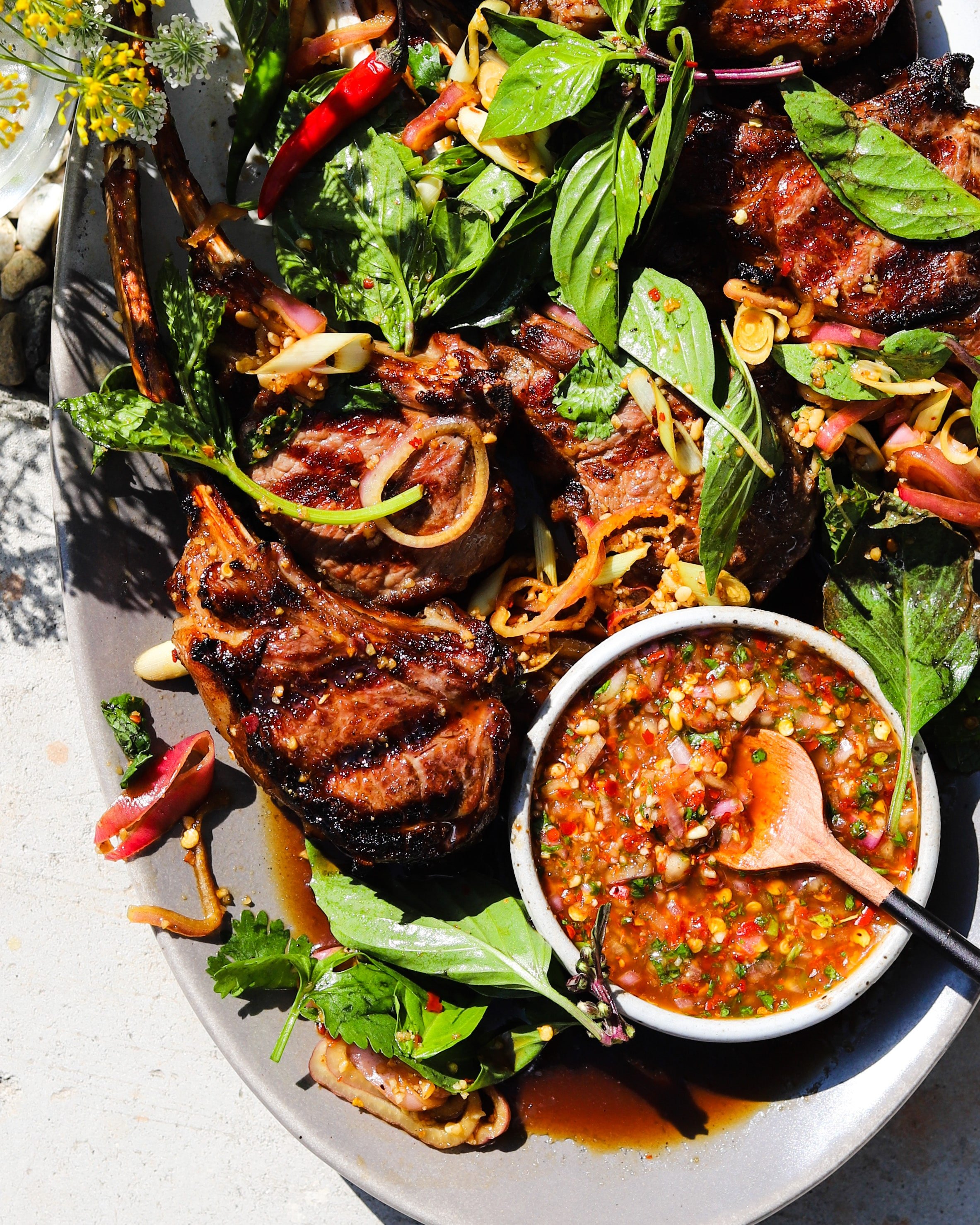 Thai Basil Lemongrass Rack of Lamb