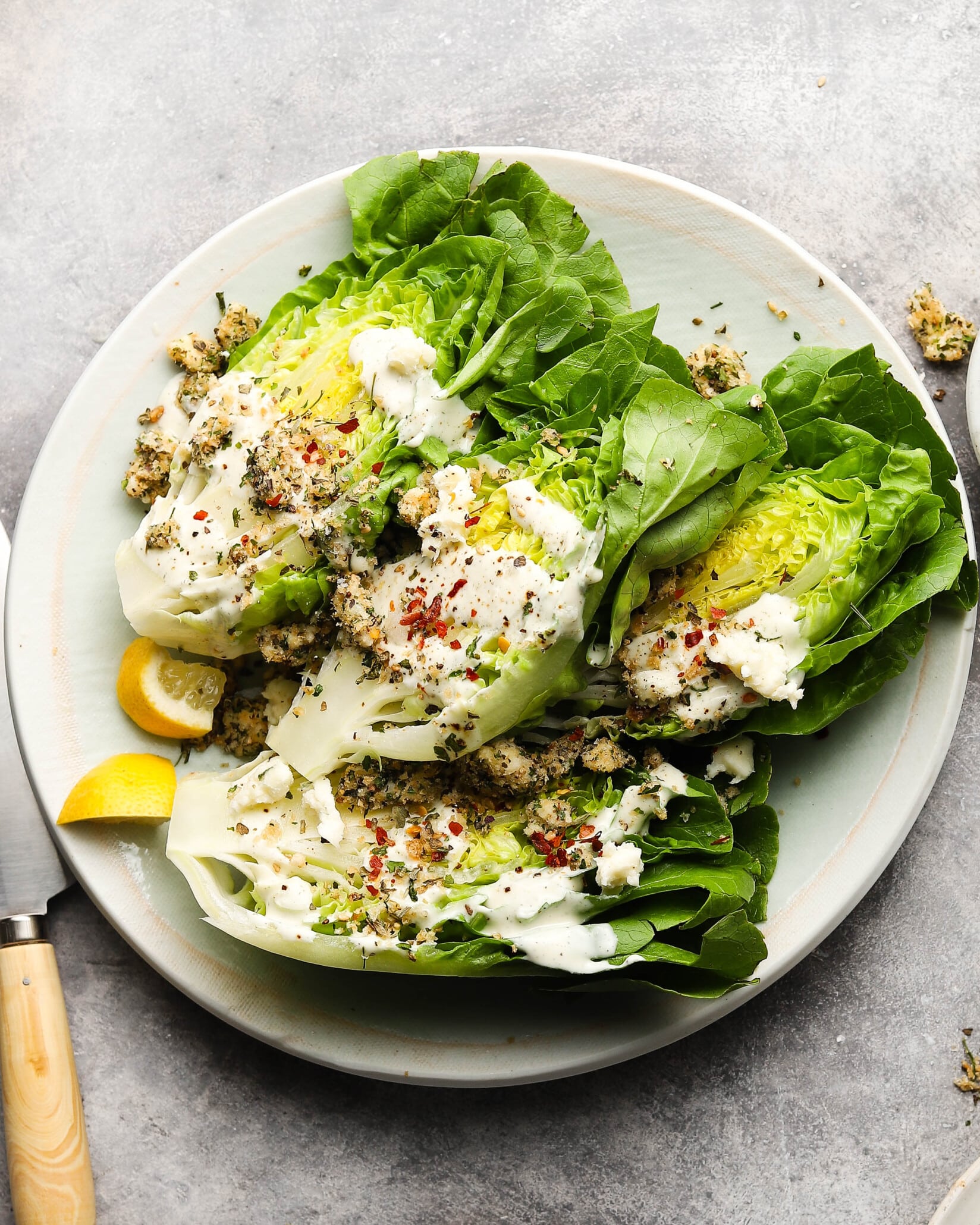 Little Gem Wedge Salad with a Gorgonzola Dressing | Lindsey Eats Little Gem Wedge Salad with a Gorgonzola Dressing | Lindsey Eats