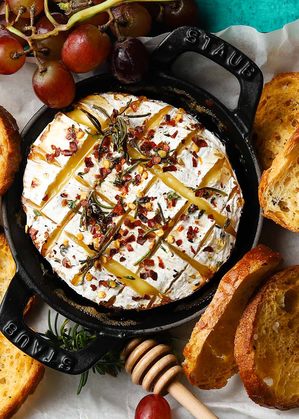 Baked Camembert with Honey and Chili Flakes Lindsey Eats