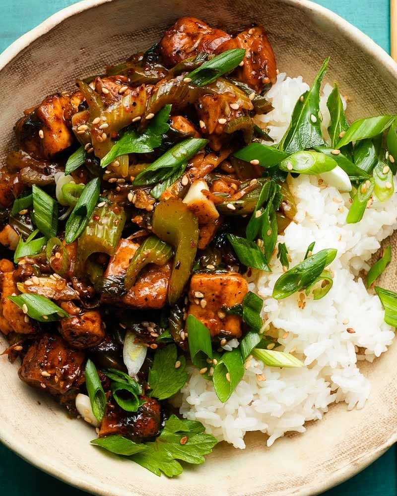 Black Pepper Tofu and Celery