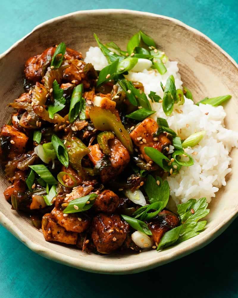 Black Pepper Tofu and Celery