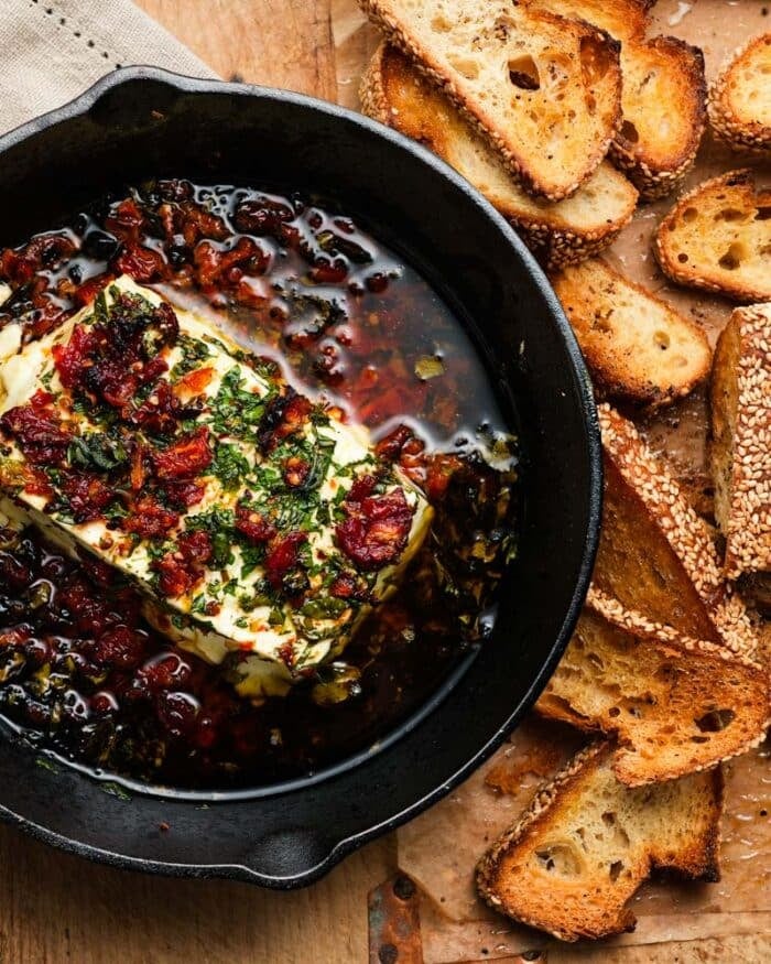 Baked Feta Cheese with SunDried Tomatoes Lindsey Eats